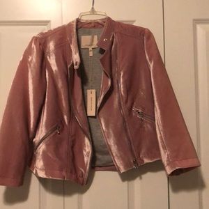 NWT Rebecca Taylor velvet moto jacket size 8